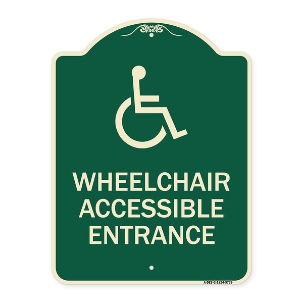 Designer Series-Wheelchair Accessible Entrance Green, 24" H, G-1824-9739